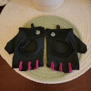 Champion Black With HOT Pink Trim Fingerless Bicycling Gloves